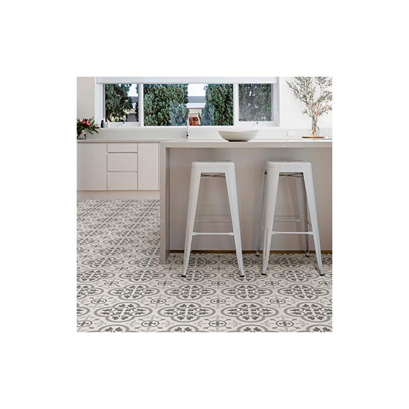 FloorPops FP2953 Remy Peel & Stick Floor Tiles, Grey
