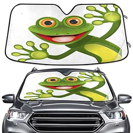 Brown Black Leopard Windshield Sun Shade for Car Auto SUV Truck Foldable Front Window Sunshade Sun Visor Protector Block UV Rays Reflect Heat, 55" x 28"