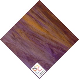 Wissmach Stained Glass Sheet: Violet, Medium Amber and White, Wisspy Opal by BiNARi Glass Studio