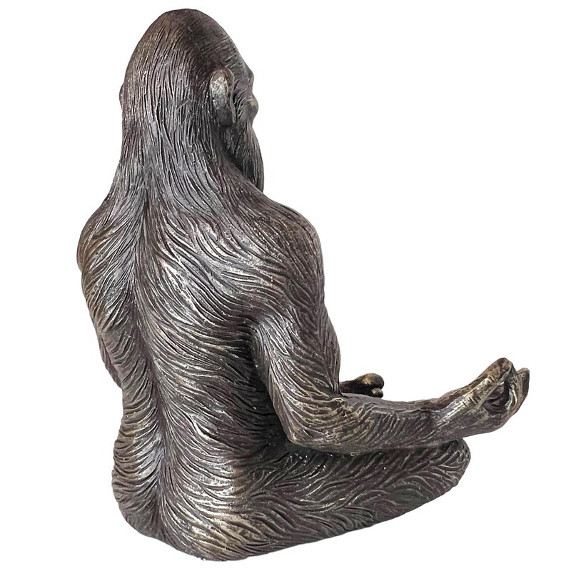 Top Brass 6” Bigfoot Yoga Statue Sasquatch Lotus Pose Meditation