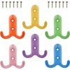 Litinliv Pack of 6 Children's Colourful Wall Hooks, Coat Hooks
