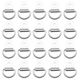 SG Store 20Pcs D Ring Lashing Eyelets Body Tie Down Rings Stainless Steel D-ring Lashing Straps Accessories for Trucks Trailers Pickups Boats Motorcycles Silver