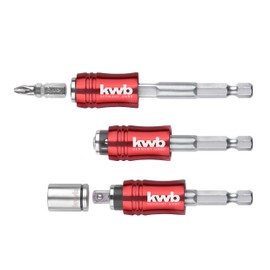 kwb 2-in-1 Quick Change Bit Holder with E 6.3 1/4 Inch Hex Shank for Bits and Sockets, 74 mm Length, for Cordless Screwdrivers, Made of Chrome Vanadium Steel and Aluminium