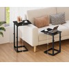 VAGUSICC C Shaped End Table, Adjustable Height Side Table for
