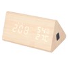 LED Digital Alarm Clock Multipurpose Wooden Clock with Voice Control