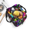 Quelindra Watercolor Doodle Lunch Boxes,Black Women Lunch Box，Graffiti Lunch Bag，African