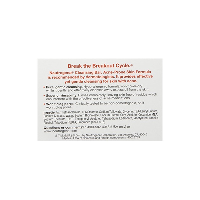 Neutrogena Face Cleansing Bar - Acne Prone - 3.5 oz