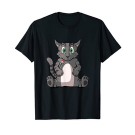 Sick cat with thermometer Men Women Kids T-Shirt