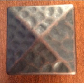 Furniture Knowledge Mission Style Hammered Square Pyramid Cast Brass Knob Copper pull rustic antique