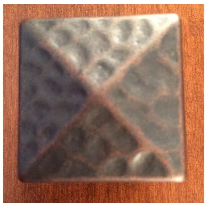 Furniture Knowledge Mission Style Hammered Square Pyramid Cast Brass Knob