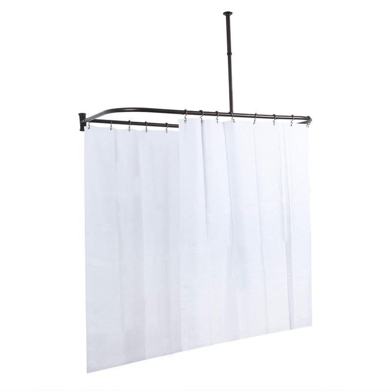 Utopia Alley Rustproof Wall Mounted Aluminum D-shape Shower Rod With