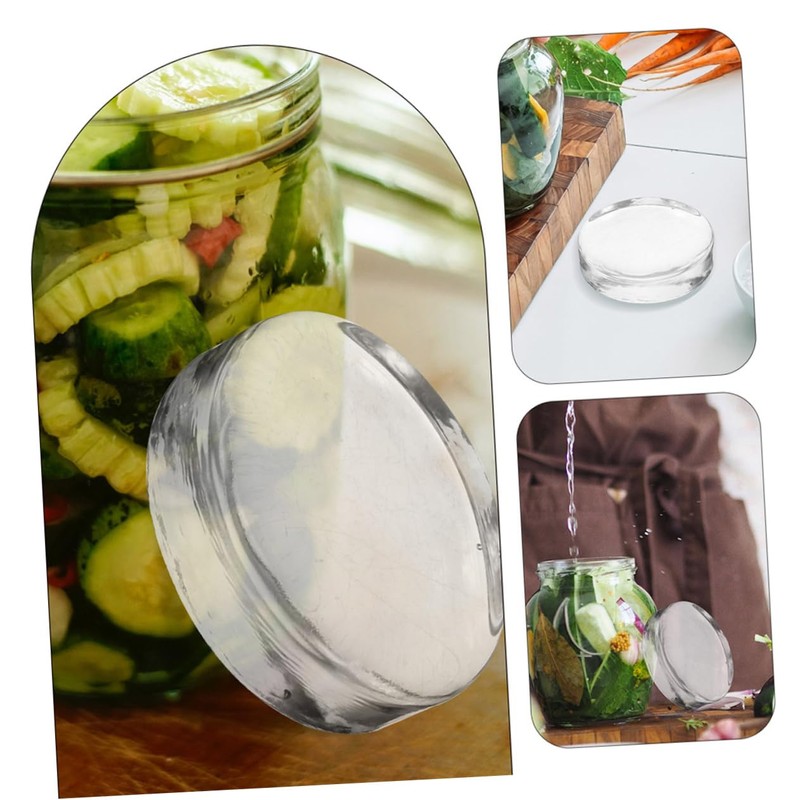 Ciieeo 3pcs Glass Fermentation Weights for Jars Thick Pickling Jar