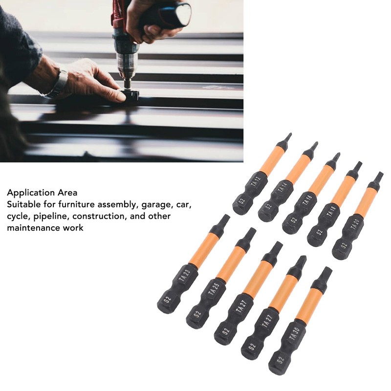 10Pcs Triangle Screwdriver Set, 50mm Length 1/4 Inch Hex Shank