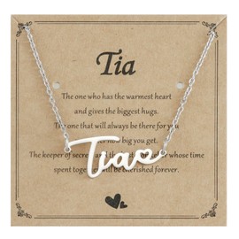 Kivosliviz Tia Gifts Necklace for Women from Nephew Niece In Spanish Funny Birthday Mothers Day Best New Tia Necklace