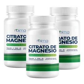 Citrato de Magnesio Naíma Sin Sabor 3 Frascos 100 Cápsulas Vegano