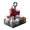 American Metalcraft FWC68 Rectangular Wrought Iron Condiment Rack Basket with