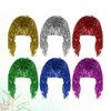 Garneck 6 Pcs Foil Tinsel Wigs Fancy Dress Shiny Wig