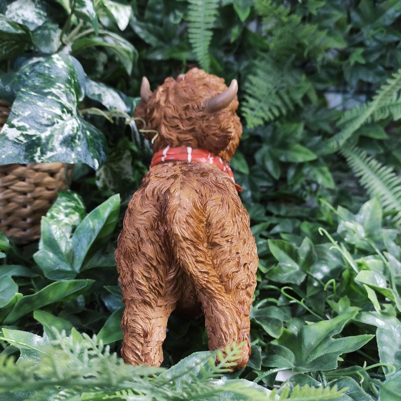 Vivid Arts - Highland Cow - Standing Ornament with Red