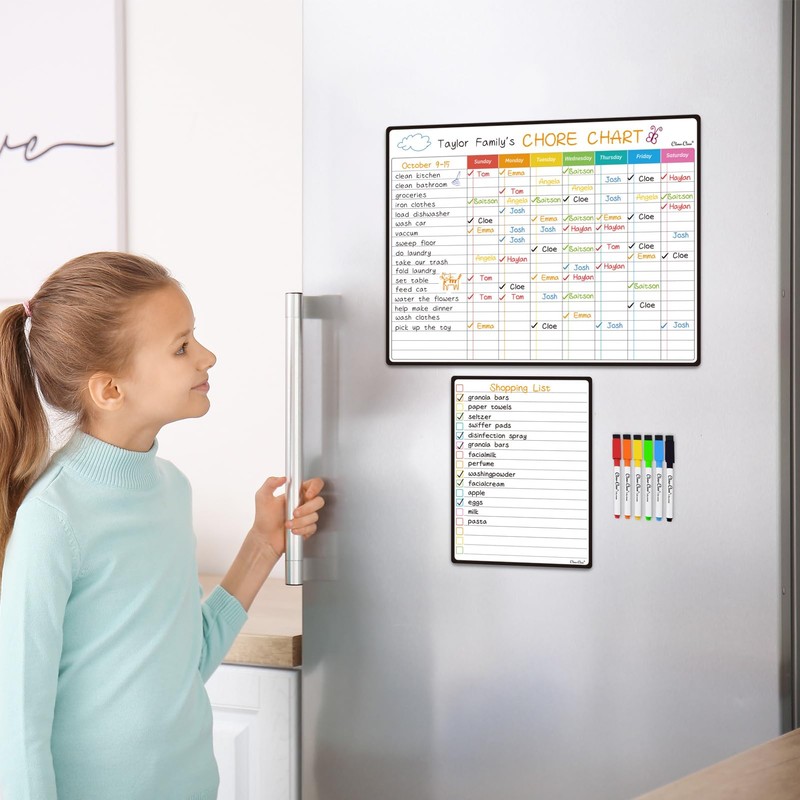 Magnetic Dry Erase Chore Chart - 14.5"x11" Chore Chart for