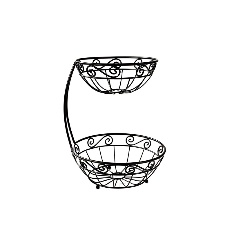 Spectrum 46810　スクロールアーチ型2段式フルーツサーバー　ブラック 1 - Pack ブラック 46810