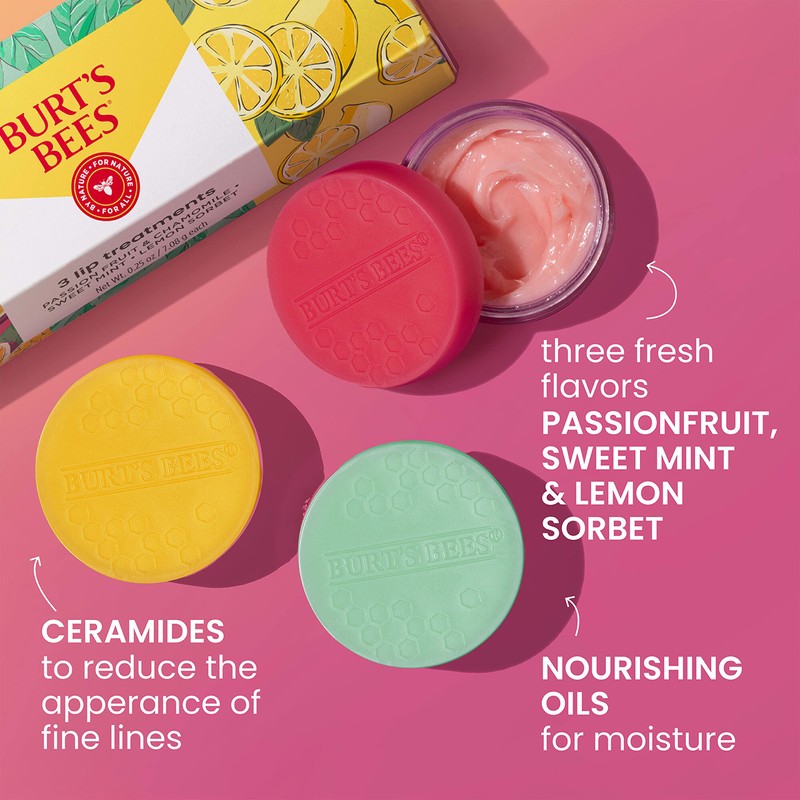 Burt's Bees Stocking Stuffers, 3 Overnight Lip Sleeping Mask Christmas