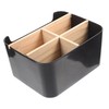 Mikinona Removable Bamboo Makeup Storage Box for Desk Compact Organizer