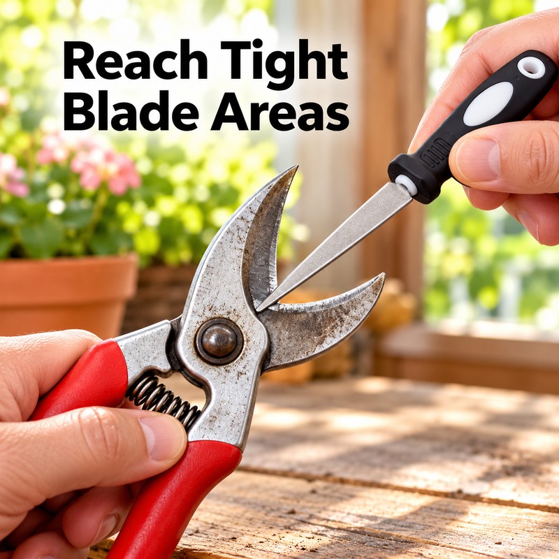 Double-Sided Diamond Sharpening File for Scissors, Knives and Garden Tools