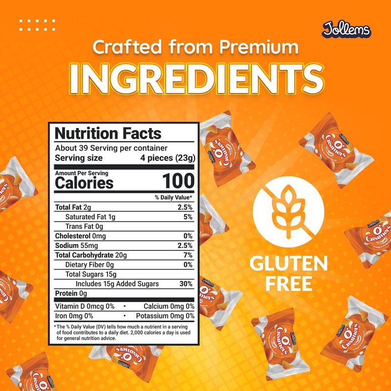 Jollems O’ Creamers Orange & Cream Flavored Hard Candy |