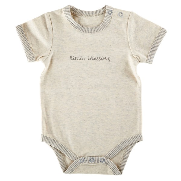 Stephan Baby Inspirational Heather - Funda para pañales Estilo Snapshirt, Color Gris y Crema, 0 a 3 Meses