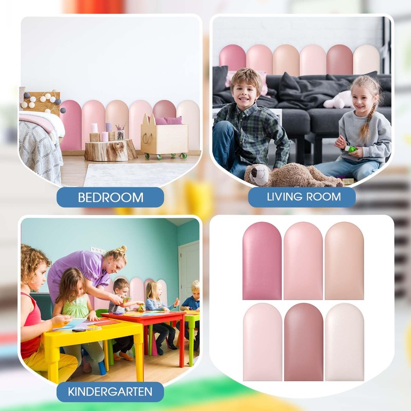 Jetec 6 Pcs Wall Padding for Kids with Autism Playroom