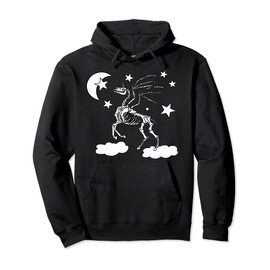 Moonlight Unicorn Costume For Girls Pegasus Gothic Skeleton Pullover Hoodie