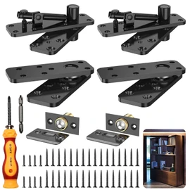 Heavy Duty Hidden Door Hinge, 570LBS Load Bearing Thickened Solid Alloy Steel, 360° Rotation Invisible Pivot Hinge for Secret Doors, Bookcase, Murphy & Shelf Doors