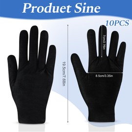 GEXINKEJI 11 Pairs Black Cotton Gloves Breathable Gloves Motorcycle Warm Gloves Elastic Reusable Suitable for Cyclists Skiers and Jewellery Testing