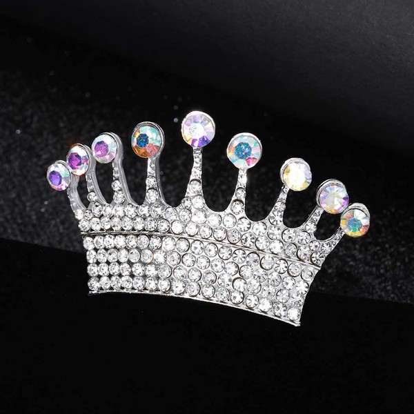 Campsis Princess Tiara Comb Crystal Wedding Hair Comb Flower Girl Mini Crown Girls Rhinestone Headpiece Gift Hair Accessories( Silver)