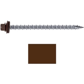 #10 Metal ROOFING SCREWS: (250) Screws x 3" BROWN Hex Head Sheet Metal Roof Screw. Self starting/tapping metal to wood sheet metal siding screws. EPDM washer. for corrugated roofing