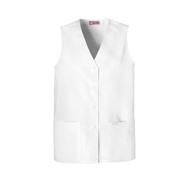 Cherokee Women Scrubs Vest Button Front 1602, L, White