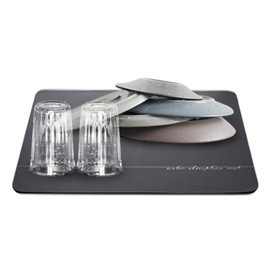 Boomie Diatomaceous Earth Kitchen Drying Mat, Soft, Quick Drying, Washable, For Kitchen, Bath, Door Mat, Stylish, Safe, 15.7 x 11.8 inches (40 x 30 cm), Rectangular Gray