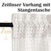 TOPICK Opaque Net Curtains Kitchen White Bistro Curtain with Drawstring