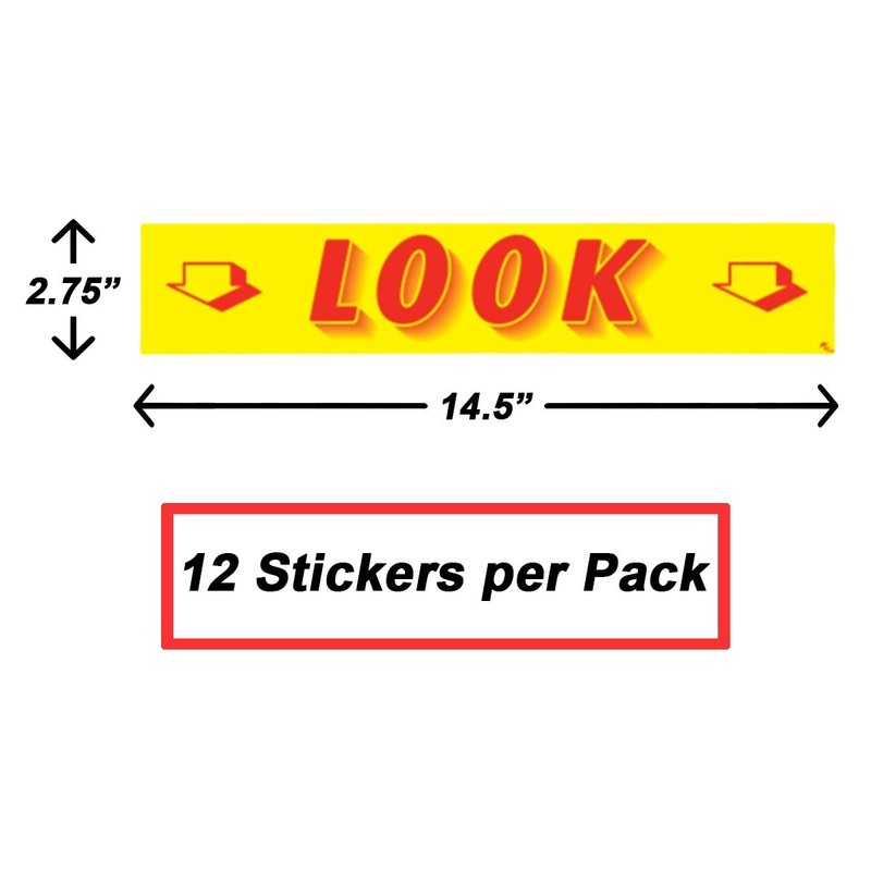 VERSA-TAGS 14.5 Inch Red & Yellow Adhesive Windshield Slogan Car
