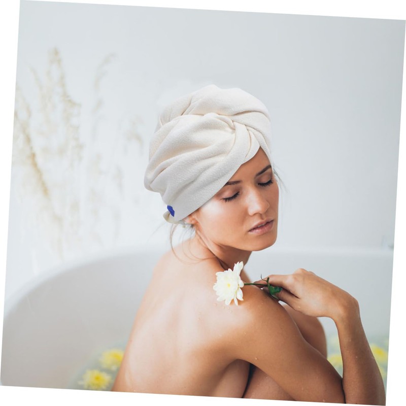 Ipetboom 2pcs Super Absorbent Hair Drying Cap Soft Towel Turban