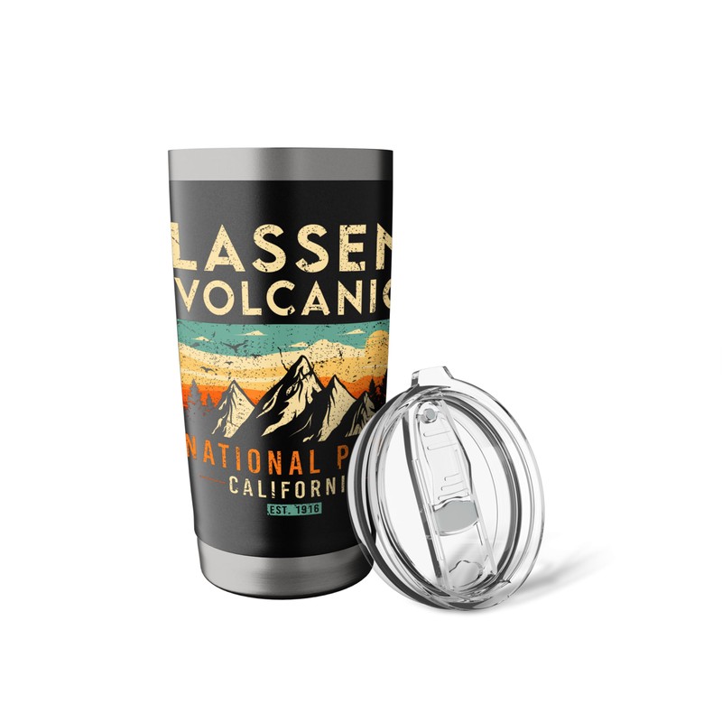 Lassen Volcanic Est 1916 California Retro National Park Stainless Steel