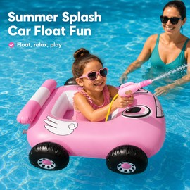 Inflatable Car Pool Float with Water Gun – PVC Ride-On Water Toy for Supervised Pool Parties & Summer Play