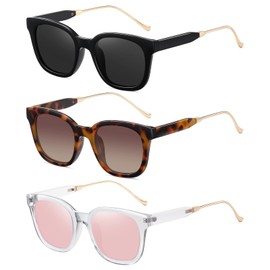 Polarized Sunglasses for Women Men Classic Square Sunglasses Retro Trendy Shades Sun Glasses UV400 Lens