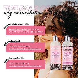immetee 2 in 1 Shampoo & Conditioner for Wig, Soak & Rinse Synthetic Hair, Prolong Wig life. 300ml/10.1fl oz