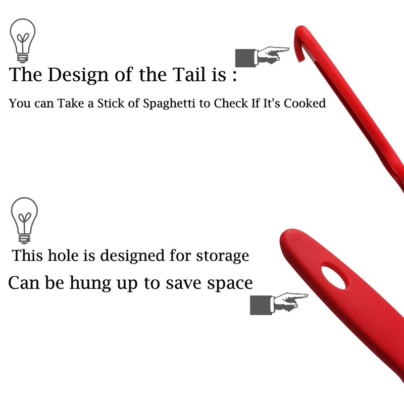 4 -in -1 Large Measure Portion Control/Nylon Spaghetti Spoon/Spoon Strainer/Spaghetti