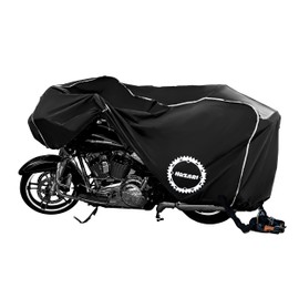 Nuzari Heavy Duty Motorcycle Cover - Motorcycle Covers Waterproof Outdoor Storage - Motorcycle Cover Waterproof Outdoor - Dirt Bike Covers (Black, XX-Large)