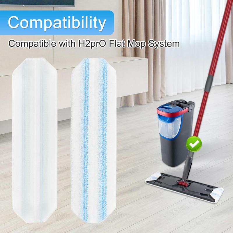 Mop Replacement Pads Compatible with Vileda H2prO Flat Mop System,