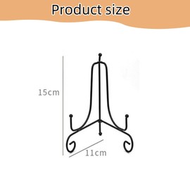 Zjkai 4 Pcs Black Iron Metal 6 Inch Plate Stands for Display, Holder, Easel, Stand, Plaque, Dish, Art, Tabletop Decorative