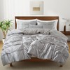 Lanest Housing King Size Satin Comforter Set Grey, 3 Pieces