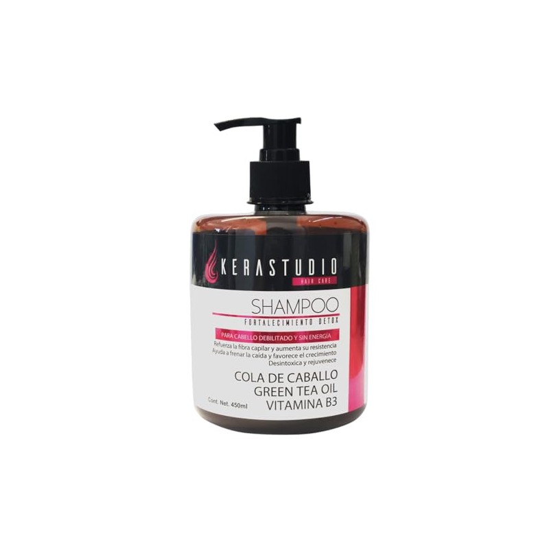 KeraShine Shampoo Fortalecimiento Detox, Brillo y Sedosidad para Cabello, 450